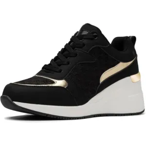 Fashion Wedge Heeled Sneakers for Women W142-allblack