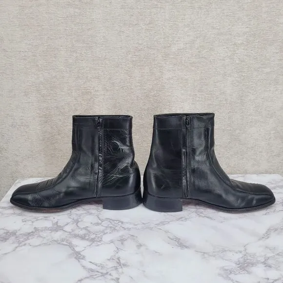 F.D. Leather Equestrian Boots Black Vintage Men's Sz 8.5 English Paddock Riding