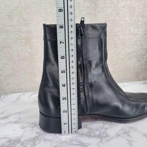 F.D. Leather Equestrian Boots Black Vintage Men's Sz 8.5 English Paddock Riding