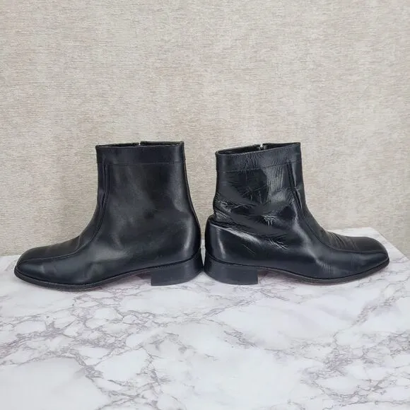 F.D. Leather Equestrian Boots Black Vintage Men's Sz 8.5 English Paddock Riding