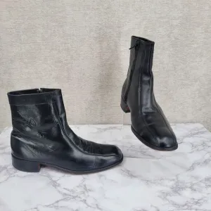 F.D. Leather Equestrian Boots Black Vintage Men's Sz 8.5 English Paddock Riding