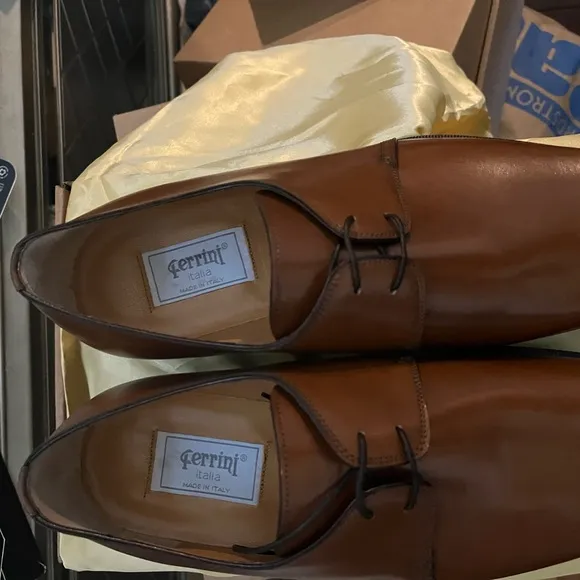 Ferrini Men's Brown Leather Dress Shoes