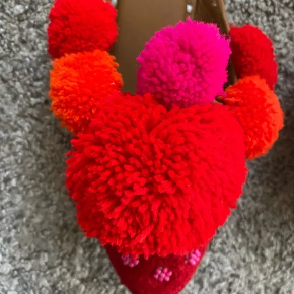 Figue Iris Pom Pom Mules Size 8