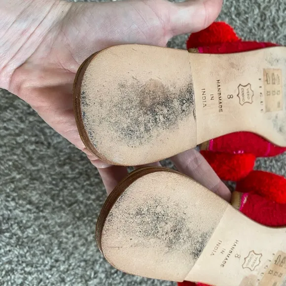 Figue Iris Pom Pom Mules Size 8