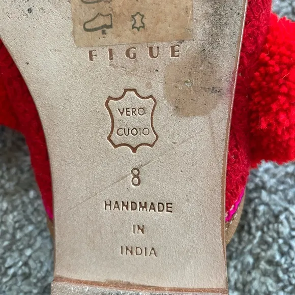 Figue Iris Pom Pom Mules Size 8