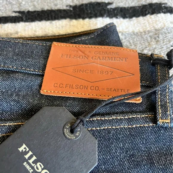 Filson Flannel Lined Jeans | Made in USA Raw Indigo Denim Alaskan Guide