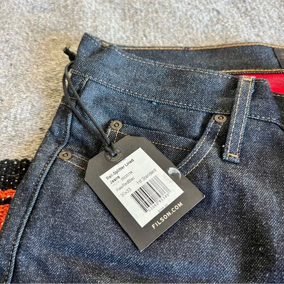 Filson Flannel Lined Jeans | Made in USA Raw Indigo Denim Alaskan Guide