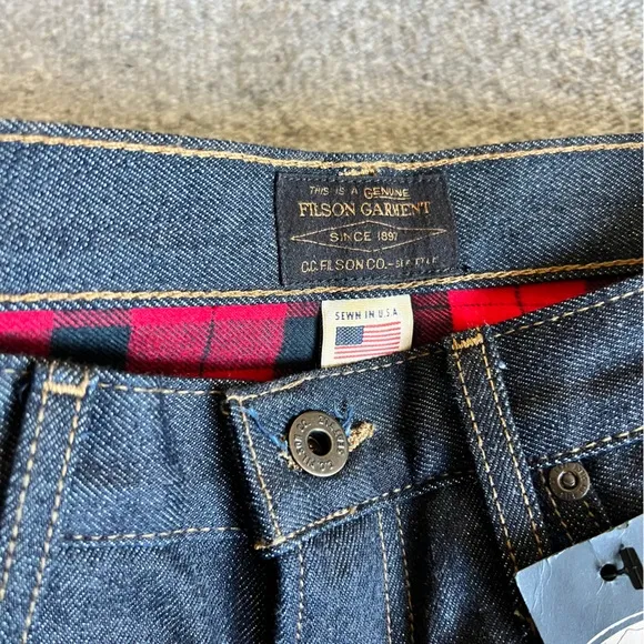 Filson Flannel Lined Jeans | Made in USA Raw Indigo Denim Alaskan Guide