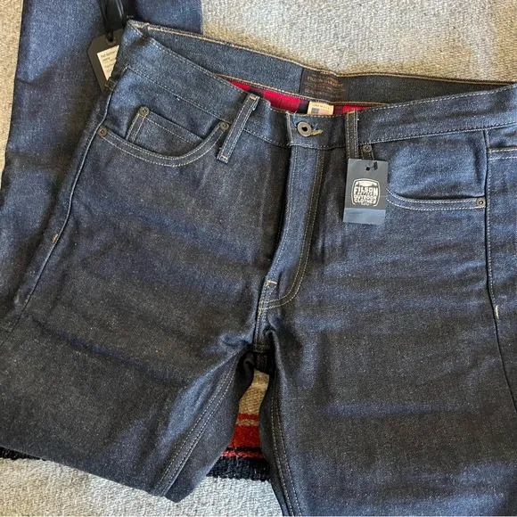 Filson Flannel Lined Jeans | Made in USA Raw Indigo Denim Alaskan Guide