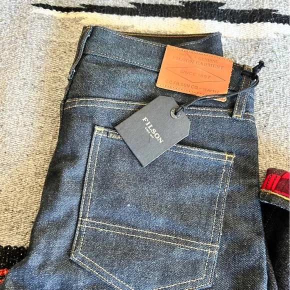 Filson Flannel Lined Jeans | Made in USA Raw Indigo Denim Alaskan Guide