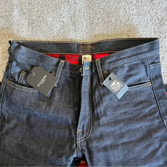 Filson Flannel Lined Jeans | Made in USA Raw Indigo Denim Alaskan Guide