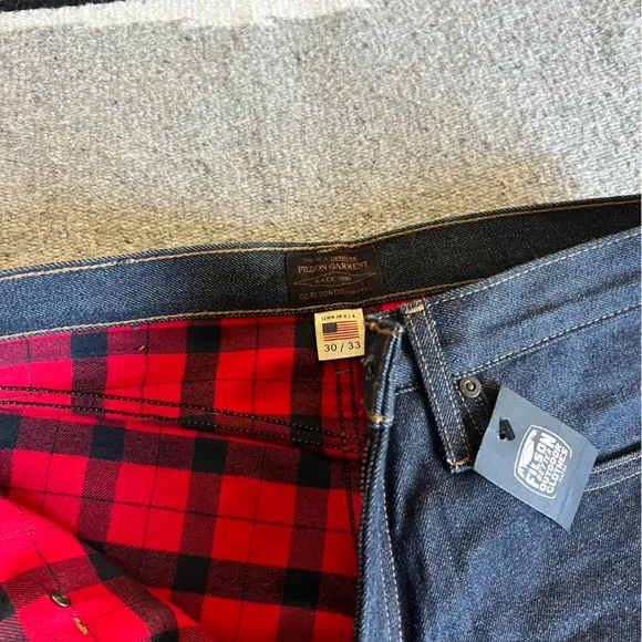Filson Flannel Lined Jeans | Made in USA Raw Indigo Denim Alaskan Guide