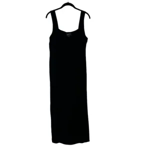 Finity Vintage‎ Dress Black Maxi 100% Silk Goth Y2K Classic Prom Size 10