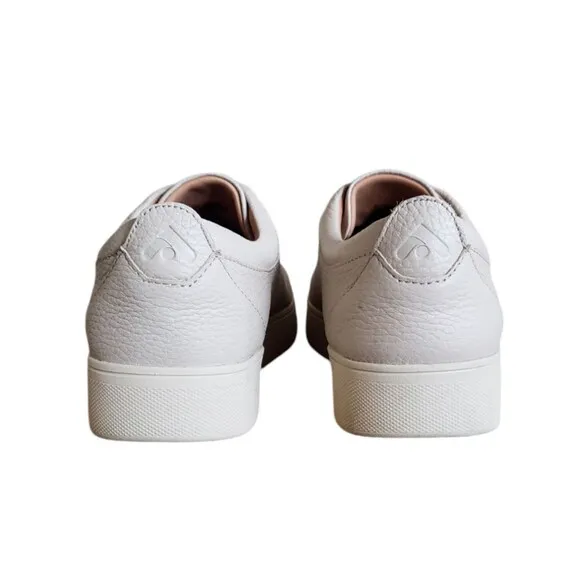 Fitflop Rally Shoes Women Sz 10 Beige Leather Slip On Athletic Walking Sneakers