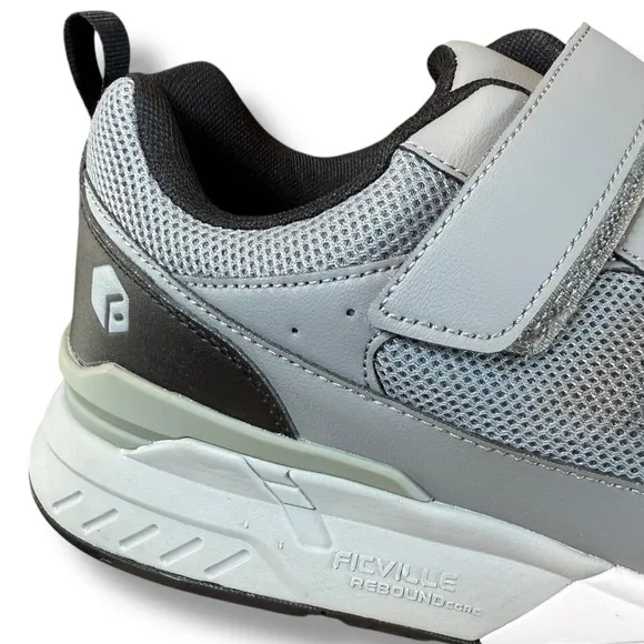 FitVille Extra Wide Rebound Core V8 Walking Shoes Adjustable Closure 11.5W gray
