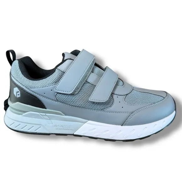 FitVille Extra Wide Rebound Core V8 Walking Shoes Adjustable Closure 11.5W gray