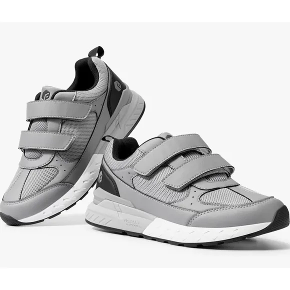 FitVille Extra Wide Rebound Core V8 Walking Shoes Adjustable Closure 11.5W gray