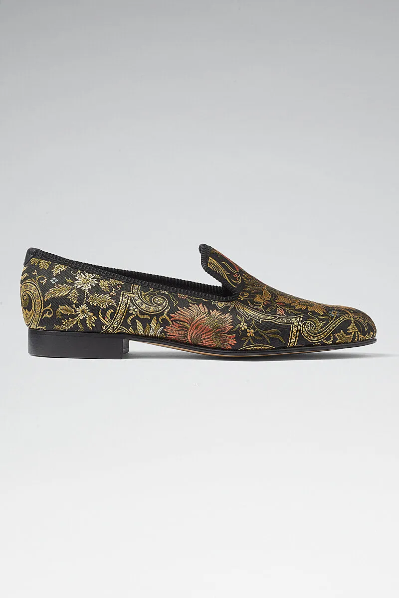 Floral Silk Slippers