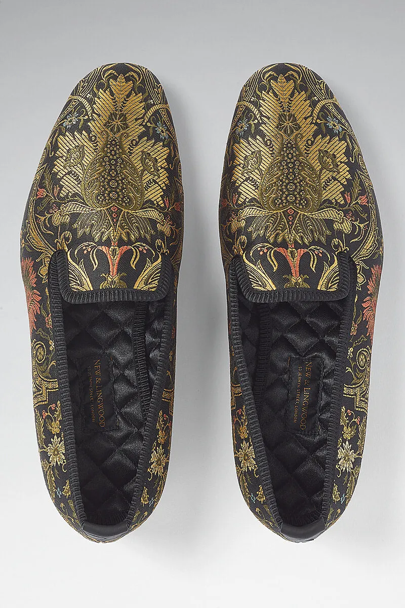Floral Silk Slippers