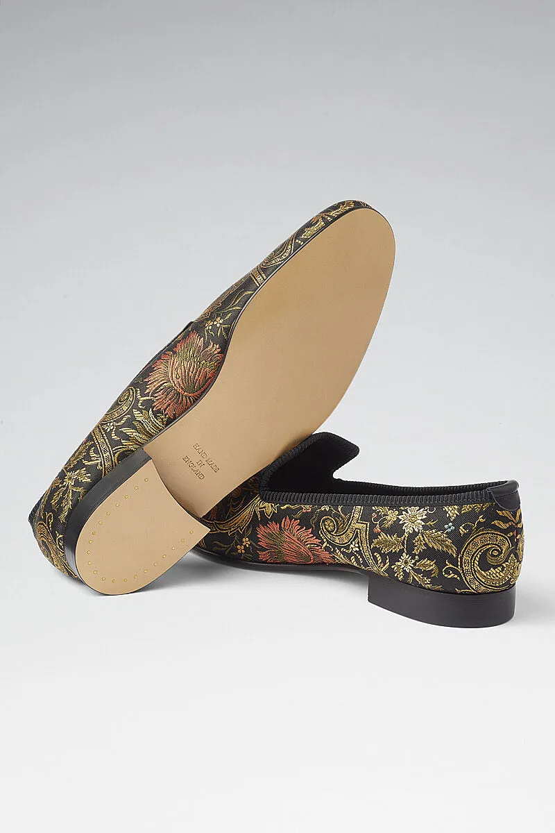 Floral Silk Slippers