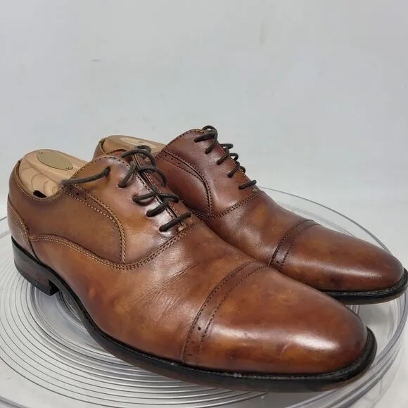 Florsheim Cognac Brown Leather Surge Cap Toe Oxford Dress Shoes Mens Size 8.5 M