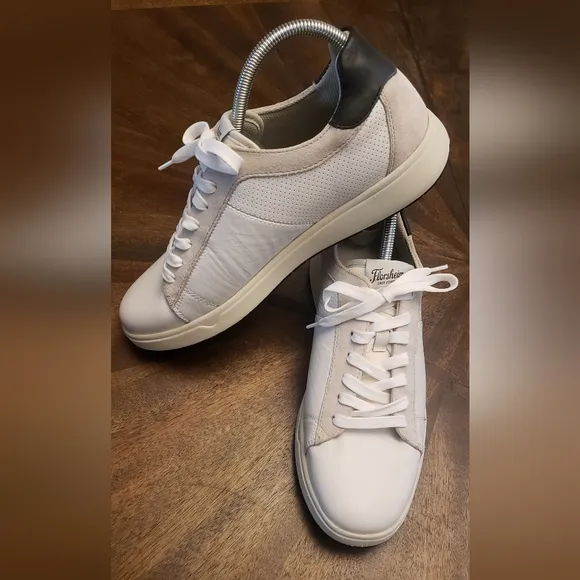 Florsheim HEIST Plain Toe Men's White Sneakers Leather Size 10.5 Wide