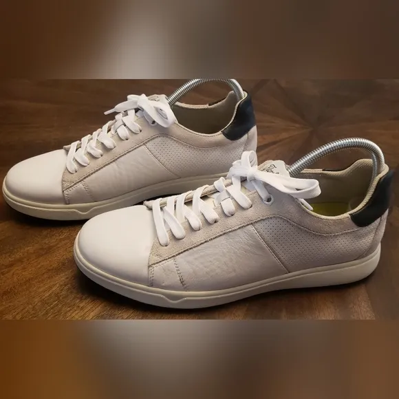 Florsheim HEIST Plain Toe Men's White Sneakers Leather Size 10.5 Wide