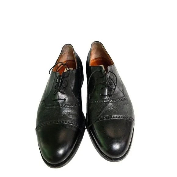 Florsheim Imperial Rome Cap Toe Black Leather Dress Shoes Size 10