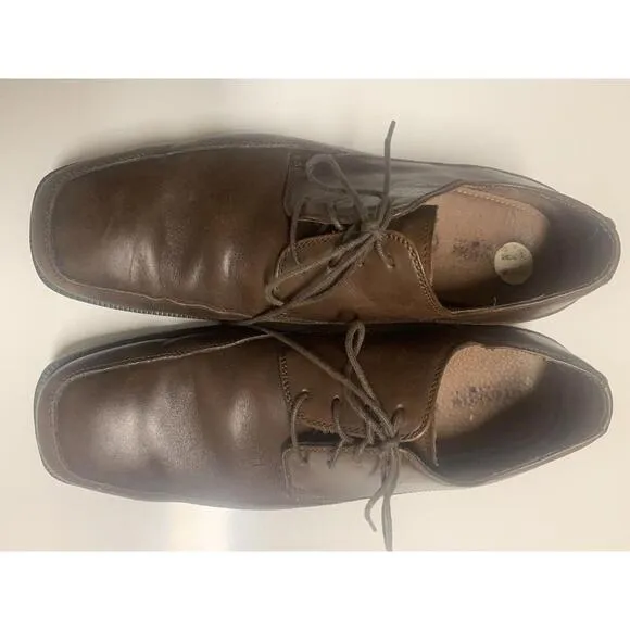 Florsheim Men's 1 1 D  Brown Dress Shoes Leather Moc Toe Lace Up