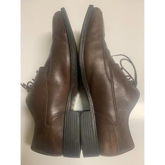 Florsheim Men's 1 1 D  Brown Dress Shoes Leather Moc Toe Lace Up