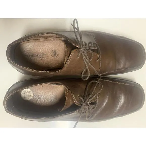 Florsheim Men's 1 1 D  Brown Dress Shoes Leather Moc Toe Lace Up