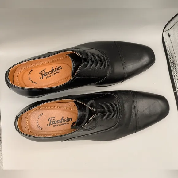 Florsheim Men's Corbetta Cap Toe Dress Shoes Black Leather Size 9.5 D NW…