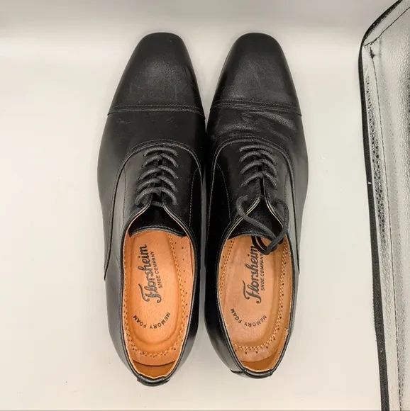 Florsheim Men's Corbetta Cap Toe Dress Shoes Black Leather Size 9.5 D NW…