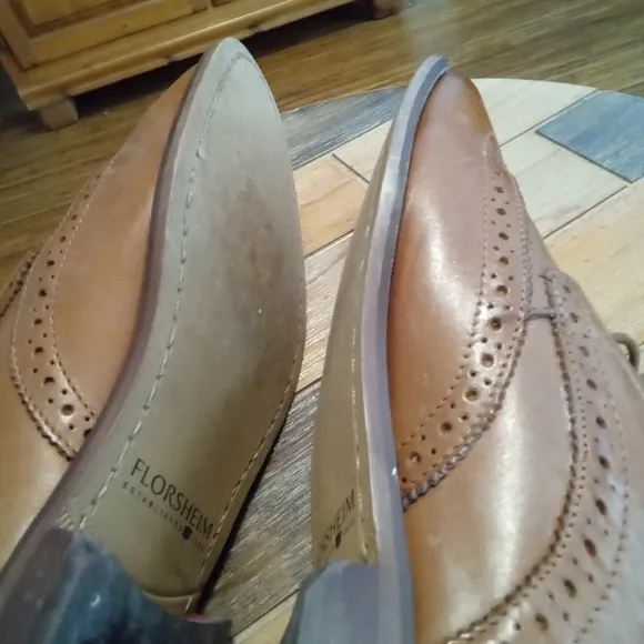 Florsheim Men's Marino Oxford Leather Cognac Dress Shoes Size 8.5D