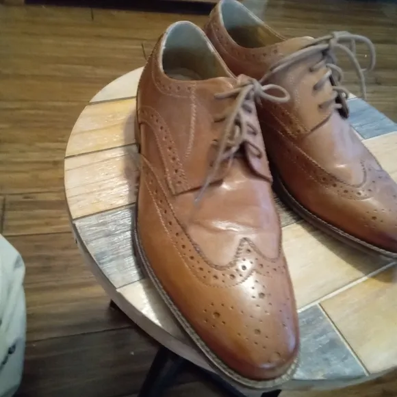 Florsheim Men's Marino Oxford Leather Cognac Dress Shoes Size 8.5D