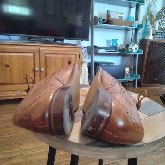 Florsheim Men's Marino Oxford Leather Cognac Dress Shoes Size 8.5D
