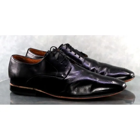 Florsheim Men's Medallion Toe Dress Shoes Size 12 Leather Black