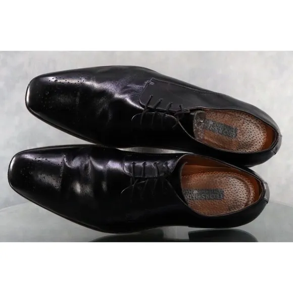 Florsheim Men's Medallion Toe Dress Shoes Size 12 Leather Black
