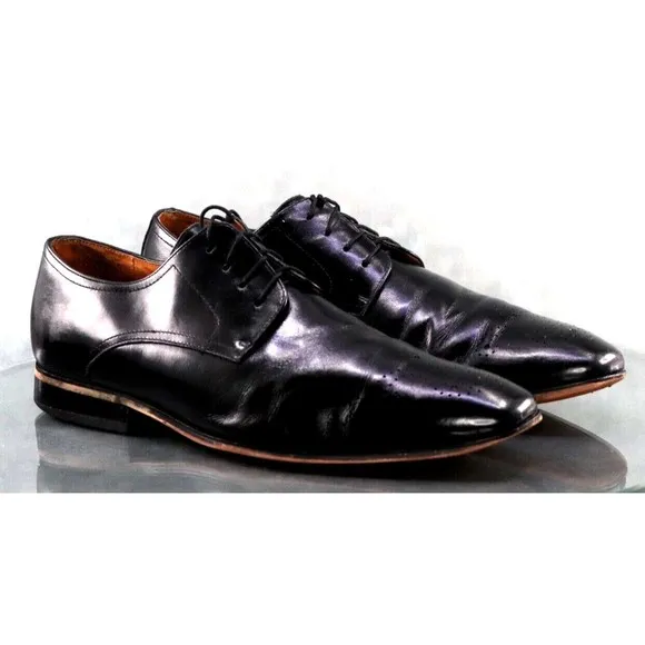 Florsheim Men's Medallion Toe Dress Shoes Size 12 Leather Black