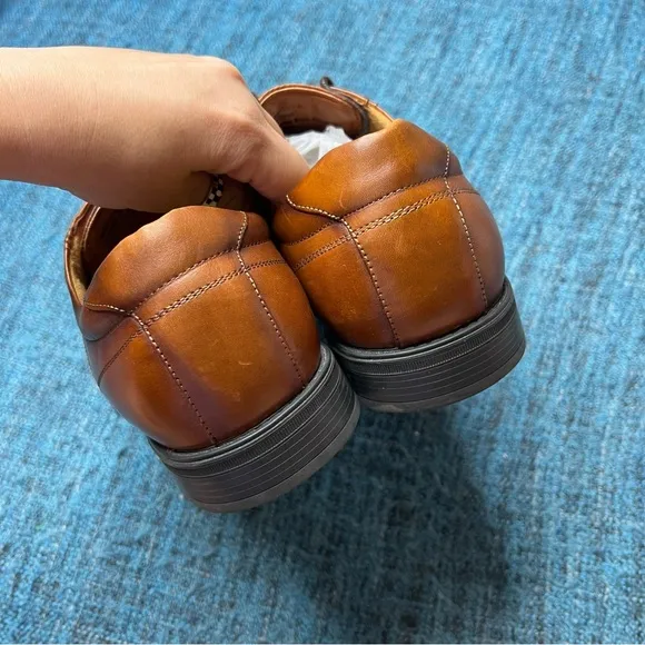 Florsheim Midtown Bike Toe Oxford Dress Shoes in Cognac Smooth Leather