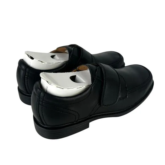 Florsheim NEW WIDE Berwyn Jr. II  Big Boys Moc Toe Hook &amp; Loop Strap Dress Shoes