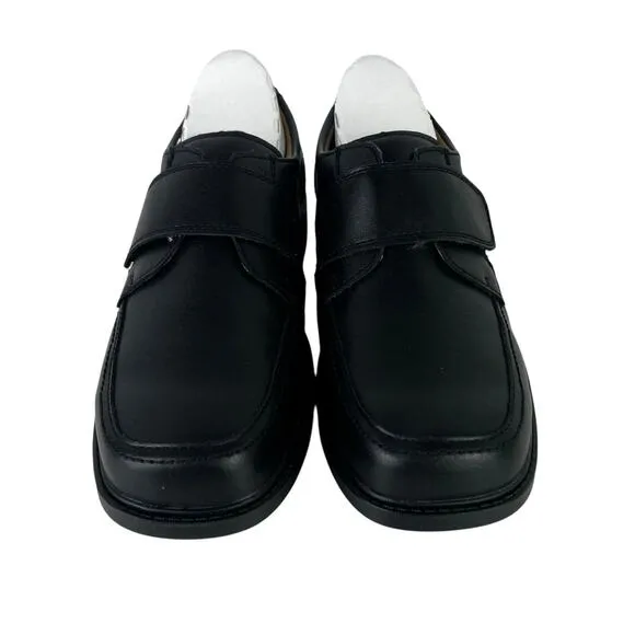 Florsheim NEW WIDE Berwyn Jr. II  Big Boys Moc Toe Hook &amp; Loop Strap Dress Shoes