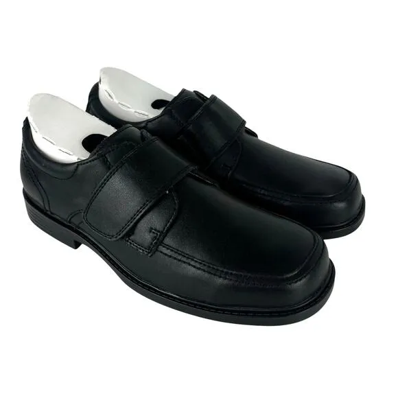 Florsheim NEW WIDE Berwyn Jr. II  Big Boys Moc Toe Hook &amp; Loop Strap Dress Shoes