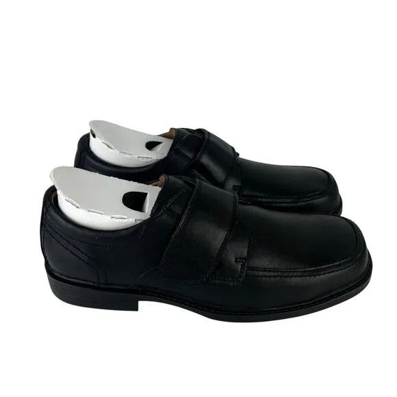 Florsheim NEW WIDE Berwyn Jr. II  Big Boys Moc Toe Hook &amp; Loop Strap Dress Shoes