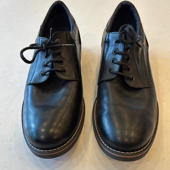 Fluchos Black Leather Oxford Shoes with Polished Finish size 45 11.5 12 new.