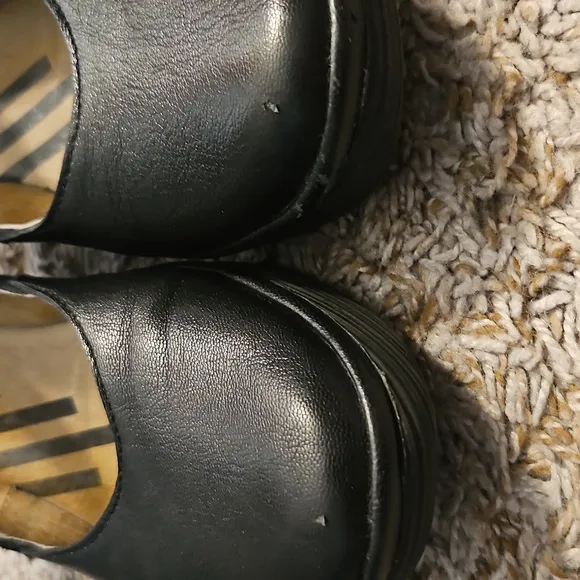 FLY LONDON Black Leather Mary Jane Wedge Shoes – Size 38