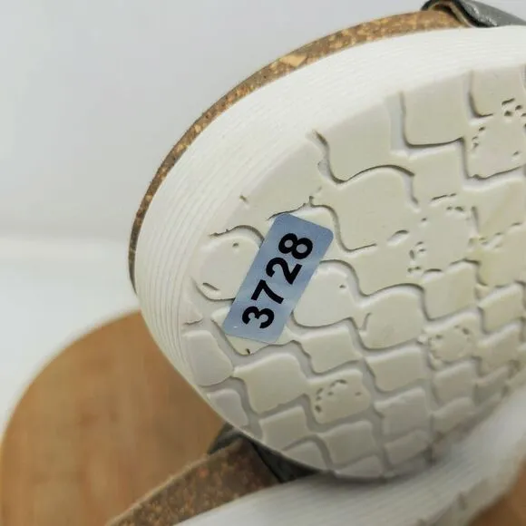 Fly London Wedge Sandals Womens 39 Silver Leather Platform Wege Strappy Shoes