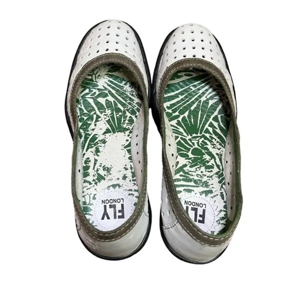 Fly London Yobe Perforated‎ Leather Wedge Shoes Women EU 38