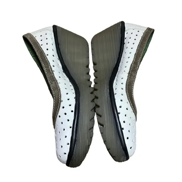 Fly London Yobe Perforated‎ Leather Wedge Shoes Women EU 38