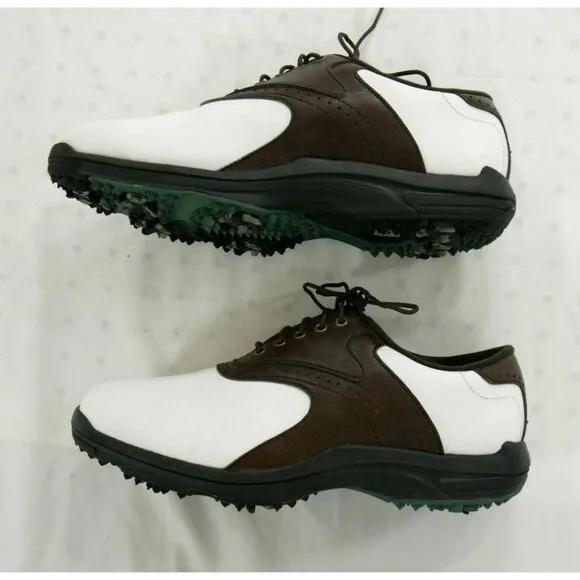Foot Joy  Classic  Brown White Saddleback Golf Shoes Green Joys Mens Size 8 M